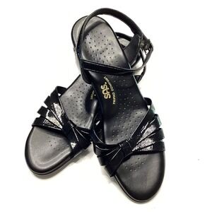 SAS Women's Sandal Tripad‎ Comfort Black Patent Leather 9.5 N Made in USA
